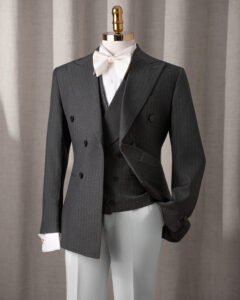 Charcoal Pinstripe Double-Breasted Suit