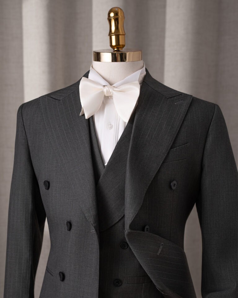 Charcoal Pinstripe Double-Breasted Suit