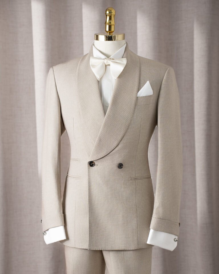 Ivory Beige Shawl Double-Breasted Suit